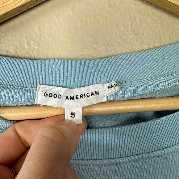 Good American Good Mama Boyfriend Sweatshirt Airy Blue Women's Plus Size 5X - Picture 2 of 4